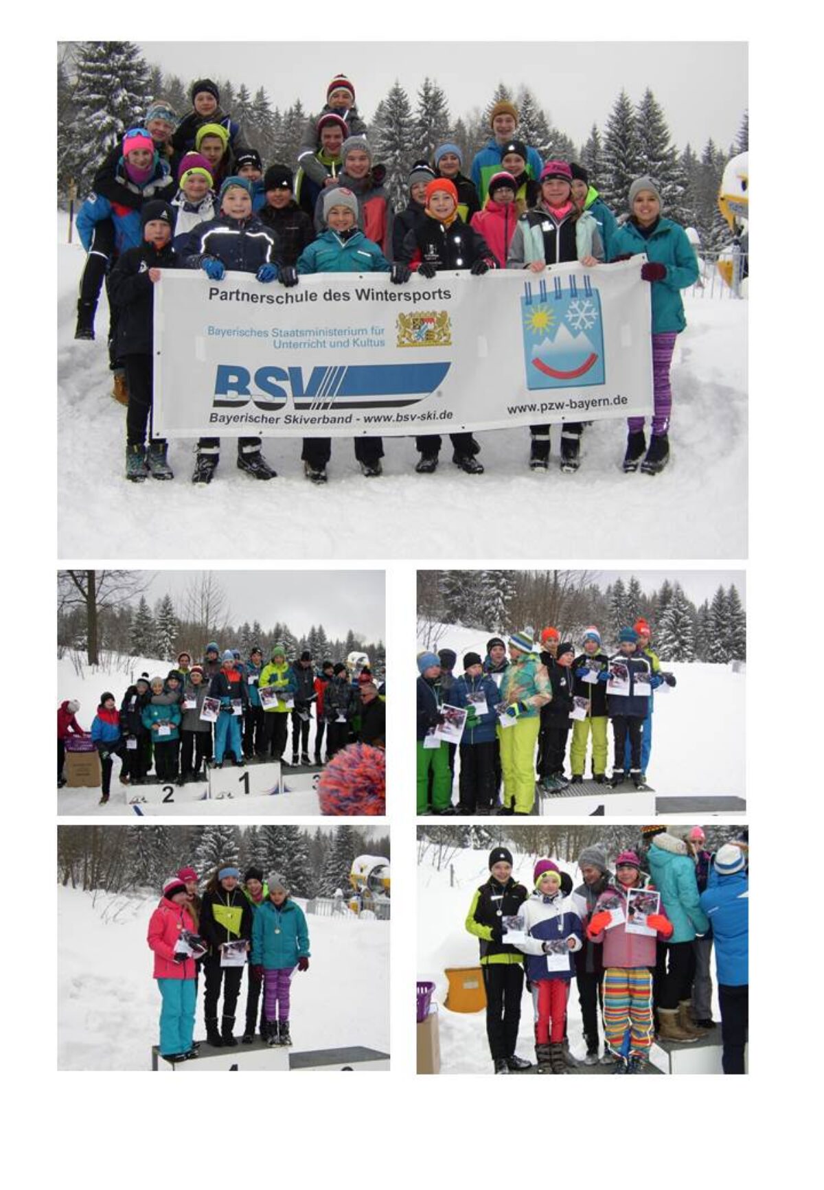 Beitragsbild: Erfolgreiche Skilangläufer des WSV-Grafenau beim Bezirksfinale 2017 in Finsterau