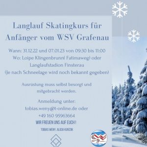 Langlauf Skatingkurs für Anfänger (Erwachsene, Jugendliche und Kinder ab 12 Jahren)