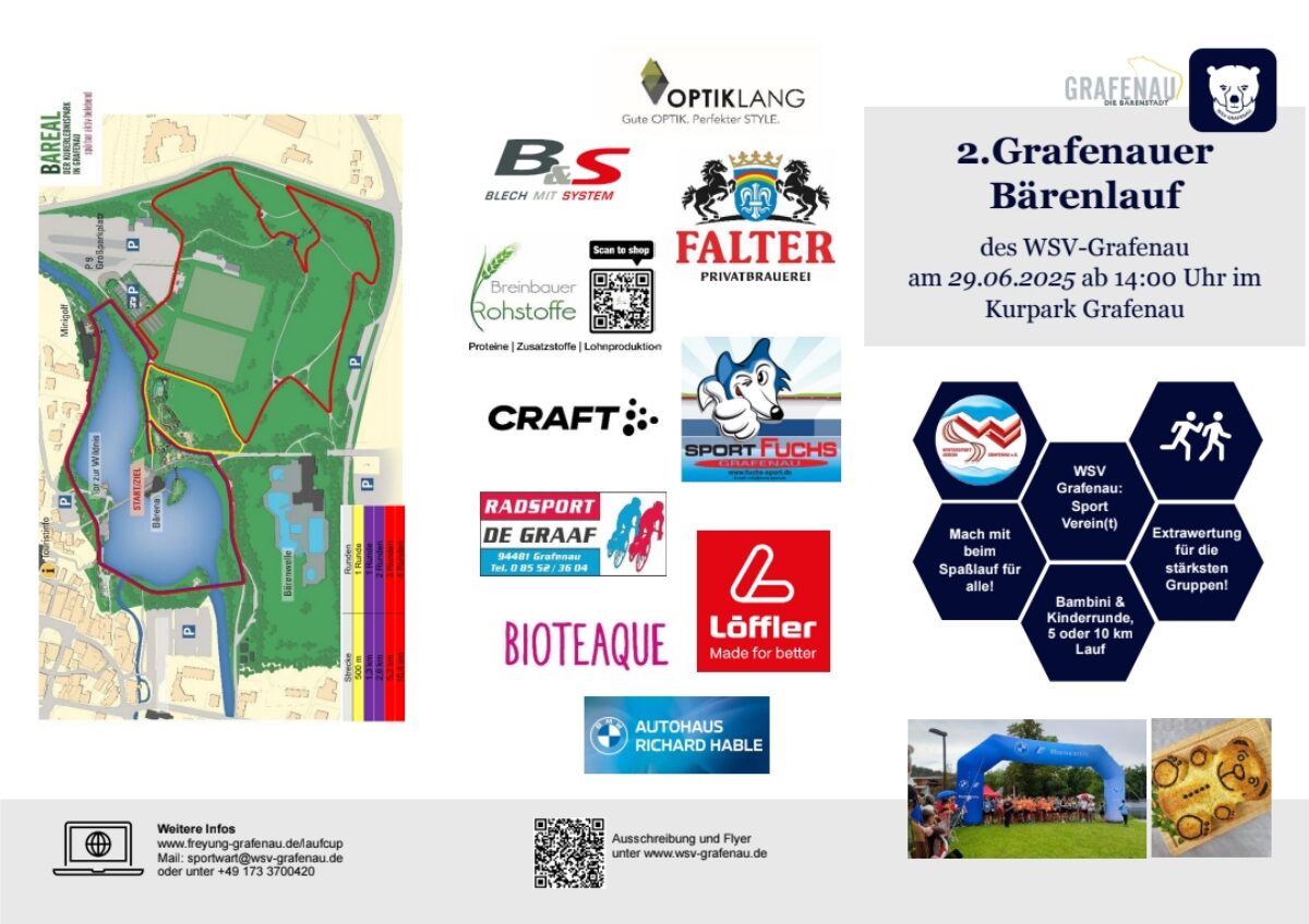Beitragsbild: Achtung neuer Termin: 2. Grafenauer Bärenlauf am 29.06